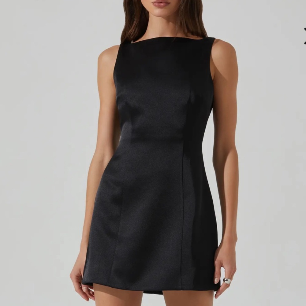 ASTR the Label Alisanne Satin Mini Dress in Black